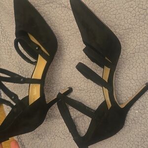 BCBGeneration Black Strappy Heels